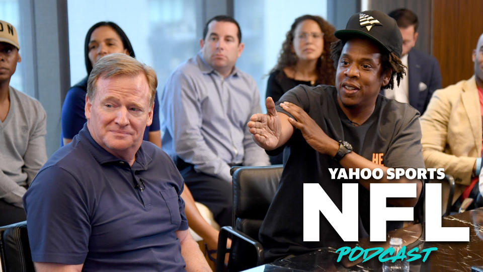 Terez Paylor & Charles Robinson discuss the fallout from the partnership deal between Roc Nation and the league on the latest Yahoo Sports NFL Podcast. (Photo by Kevin Mazur/Getty Images for Roc Nation)