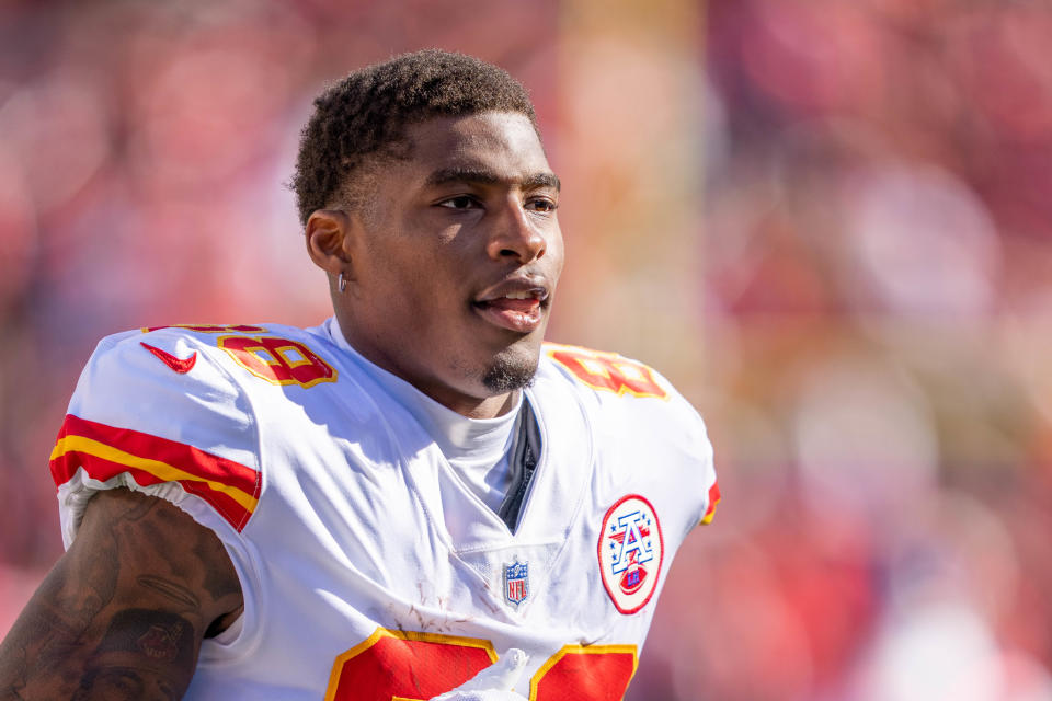 October 23, 2022; Santa Clara, California, USA; Kansas City Chiefs tight end Jody Fortson (88) during halftime against the San Francisco 49ers at Levi's Stadium. Mandatory Credit: Kyle Terada-USA TODAY Sports