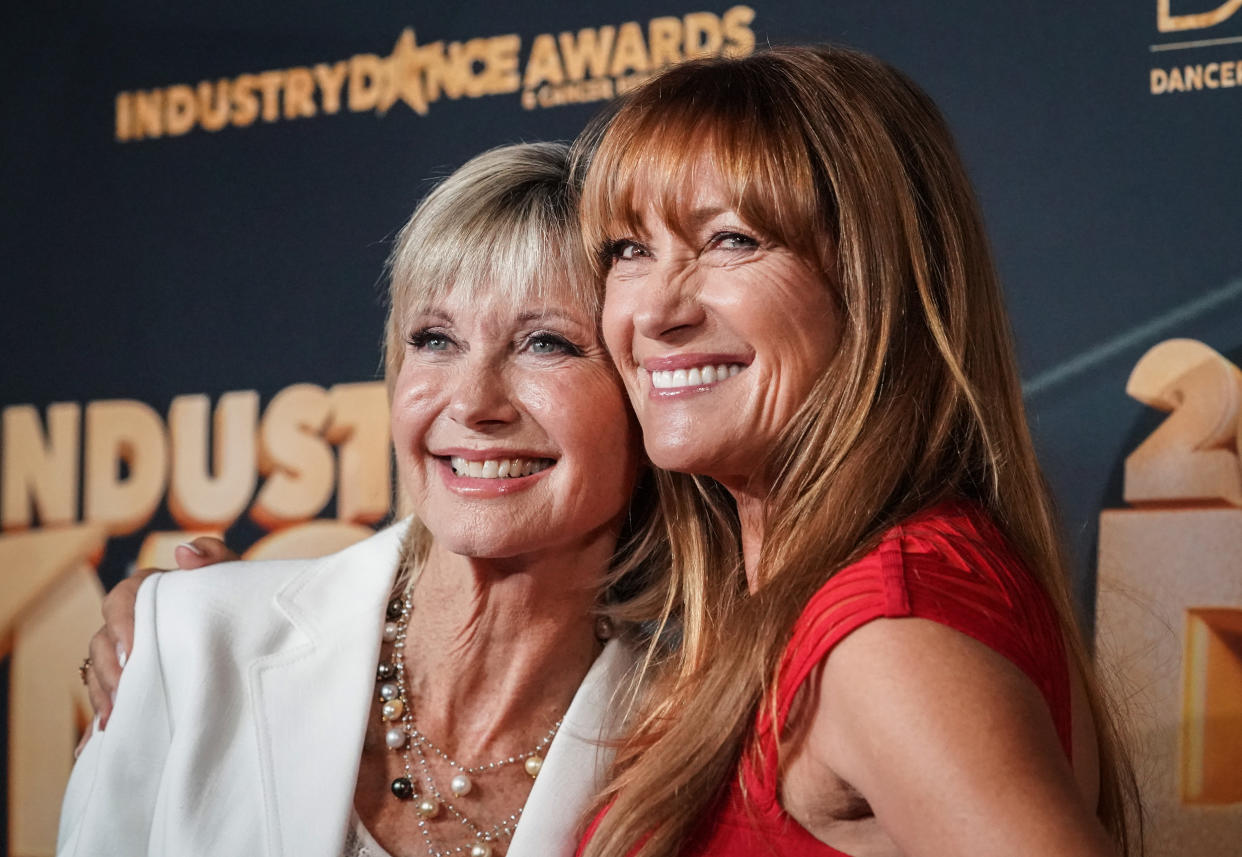 Olivia Newton-John and Jane Seymour attend the 2019 Industry Dance Awards on Aug. 14, 2019 in Los Angele. (Rachel Luna / FilmMagic file)