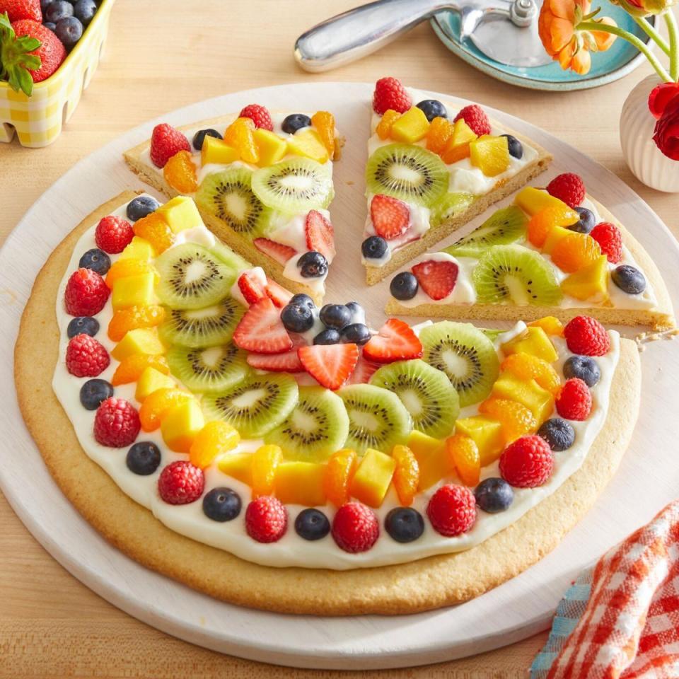 orange desserts fruit pizza