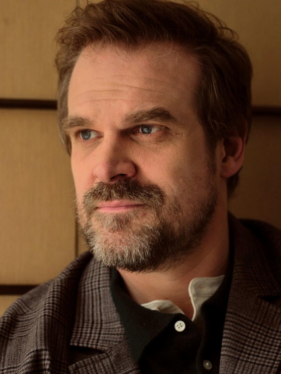 A close-up of David Harbour