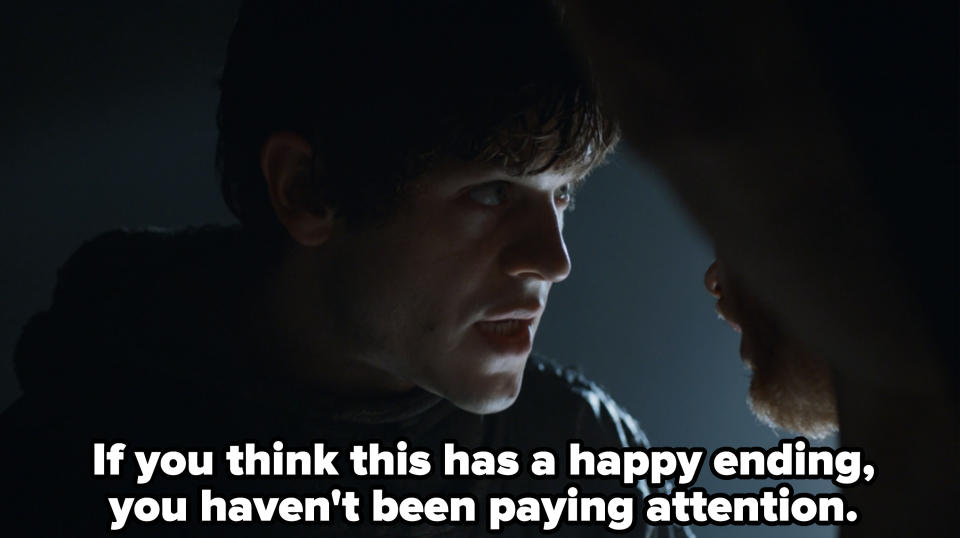 Ramsay saying, "If you think this has a happy ending, you haven't been paying attention."