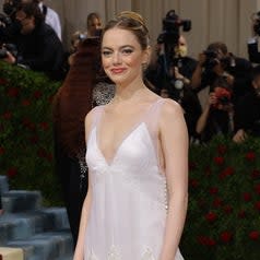 Emma Stone in a short wedding dress