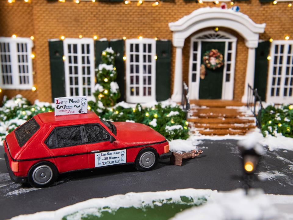 A gingerbread version of the McCallister house from "Home Alone"