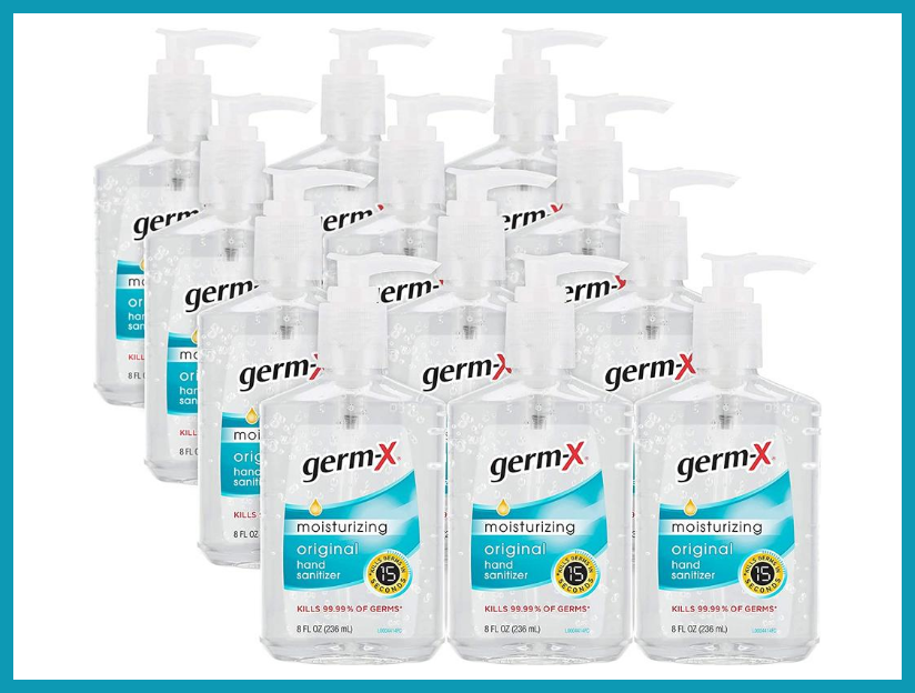 Germ-X Hand Sanitizer (12-pack), 8-ounce pump bottles. (Photo: Amazon)