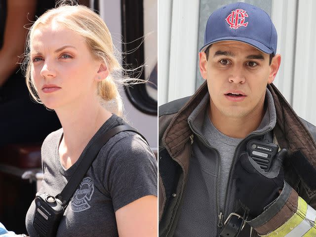 <p>George Burns Jr/NBC/Getty ; Adrian S Burrows Sr/NBC/Getty</p> Left: Kara Killmer as Sylvie Brett in 'Chicago Fire' Right: Alberto Rosende as Blake Gallo in 'Chicago Fire'.