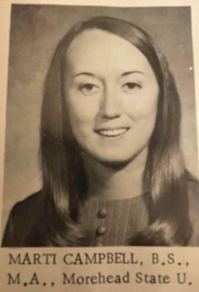 Martha "Marti" Campbell in an undated photo from the Clewiston Middle School yearbook. Campbell taught home economics there before retiring.