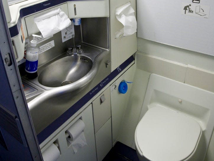 British Airways 747 lavatory.