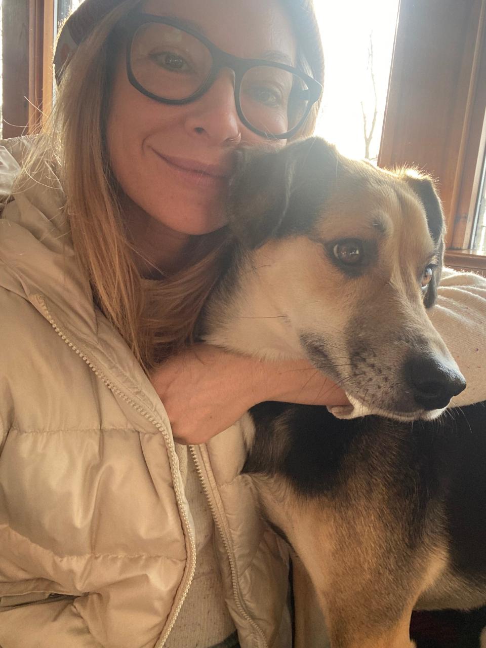 The author and her dog, Frankie.
