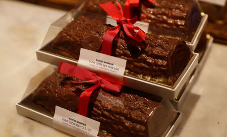 A Christmas chocolate product is packaged and ready for selling at Rabot 1745, in London, Britain December 1, 2017. REUTERS/Peter Nicholls