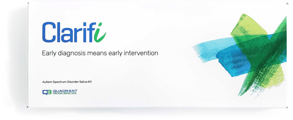 Clarifi test comes in a kit that is administered by a medical professional. The epigenetic test uses saliva to predict an autism spectrum diagnosis. It is made by Syracuse-based Quadrant Biosciences.