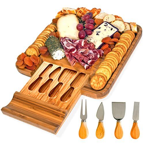 1) Bamboo Cheese Board and Knife Set