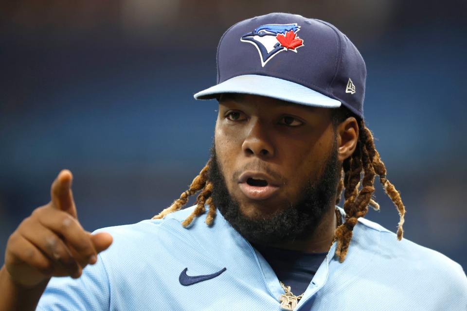 Blue Jays first baseman Vladimir Guerrero Jr. hit  48 home runs in 2021 and finished second in the balloting for AL MVP.