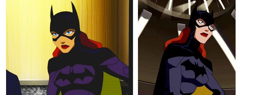 On the animated series Young Justice, Batgirl strikes a more serious tone.