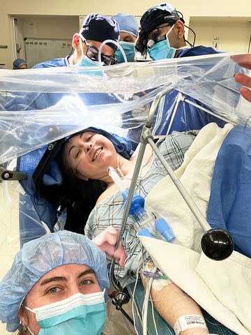 <p>Courtesy of Hackensack Meridian Health</p> Selena Campione during brain surgery