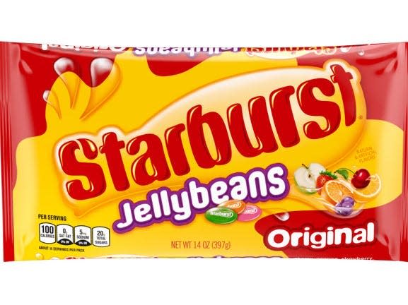 A bag of Starburst Easter jellybeans