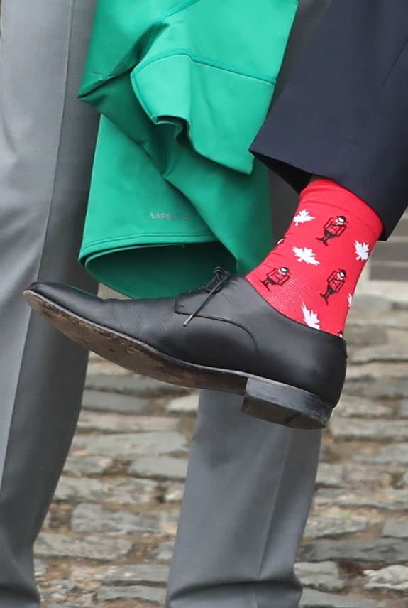 Irish Taoiseach Leo Varadkar's Canadian-themed socks.