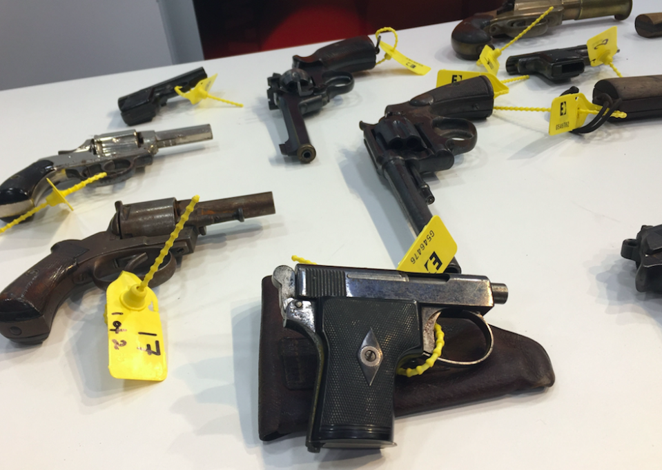 <em>The haul of 116 pistols, rifles and shotguns was voluntarily handed over at collection points across the West Midlands in a three-week period (PA)</em>