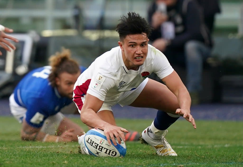 Marcus Smith scored England’s first try in the 33-0 win over Italy in Rome (Mike Egerton/PA) (PA Wire)