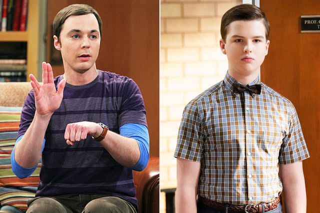 <p>Sonja Flemming / CBS / Courtesy of Everett; Robert Voets / 2023 Warner Bros. Entertainment Inc</p> Jim Parsons (left) as Sheldon Cooper in 'The Big Bang Theory,' Iain Armitage as Sheldon Cooper in 'Young Sheldon'