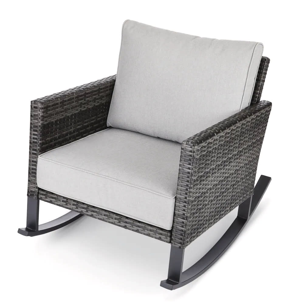 CANVAS Renfrew All-Weather Wicker Outdoor/Patio Rocking Chair. Image via Canadian Tire.