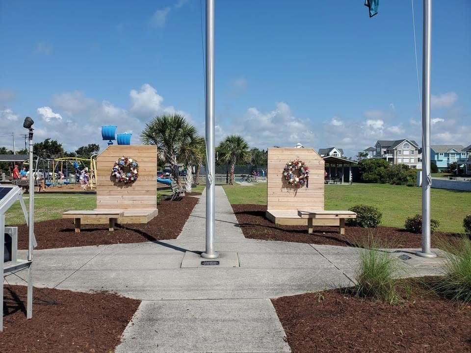 The Topsail Beach Veterans Memorial at Topsail Beach Town Center.