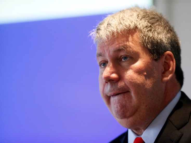 J. Michael Pearson, Chairman of the board and Chief Executive Officer of Valeant Pharmaceuticals International Inc., speaks during their annual general meeting in Laval, Quebec May 20, 2014. REUTERS/Christinne Muschi