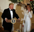 Not one to shy away from the spotlight, Melania chose a sequinned Celine dress plucked from the label’s SS18 line for a Christmas ball on December 15. [Photo: Getty]