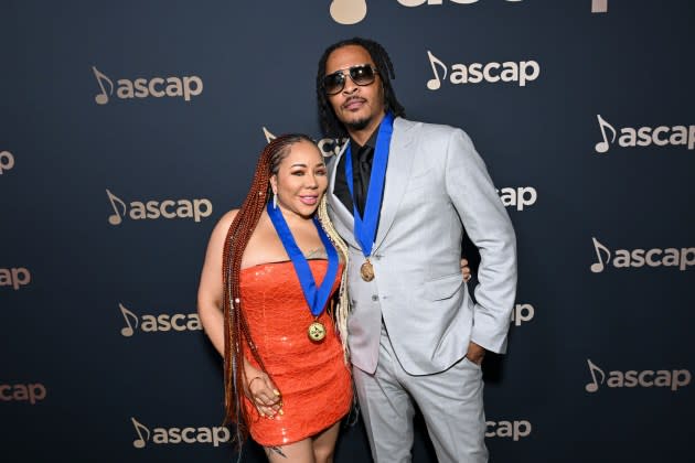 Tameka "Tiny" Harris and T.I. on May 8, 2024 in Los Angeles, CA. - Credit: Gilbert Flores/Variety/Getty Images