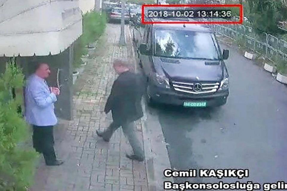 A CCTV still of Saudi journalist Jamal Khashoggi entering the Saudi consulate in Istanbul on October 2 (Hurriyet/AP)