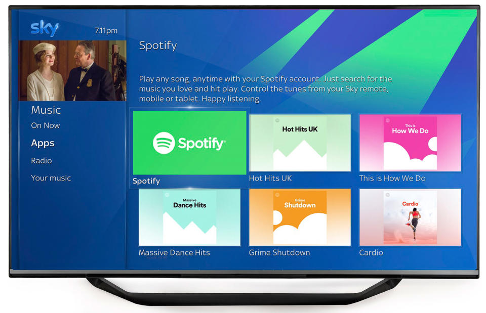 Spotify is available on Sky Q from today, letting you play music via your Sky