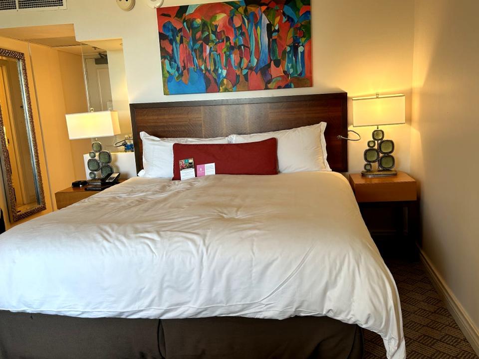 Room and bed at the Royal Hawaiian.
