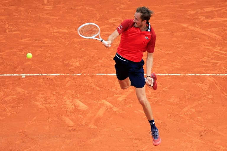 Le Russe Daniil Medvedev lors de son match victorieux contre le Français Gaël Monfils, le 10 avril 2024 à Monte-Carlo (Valery HACHE)