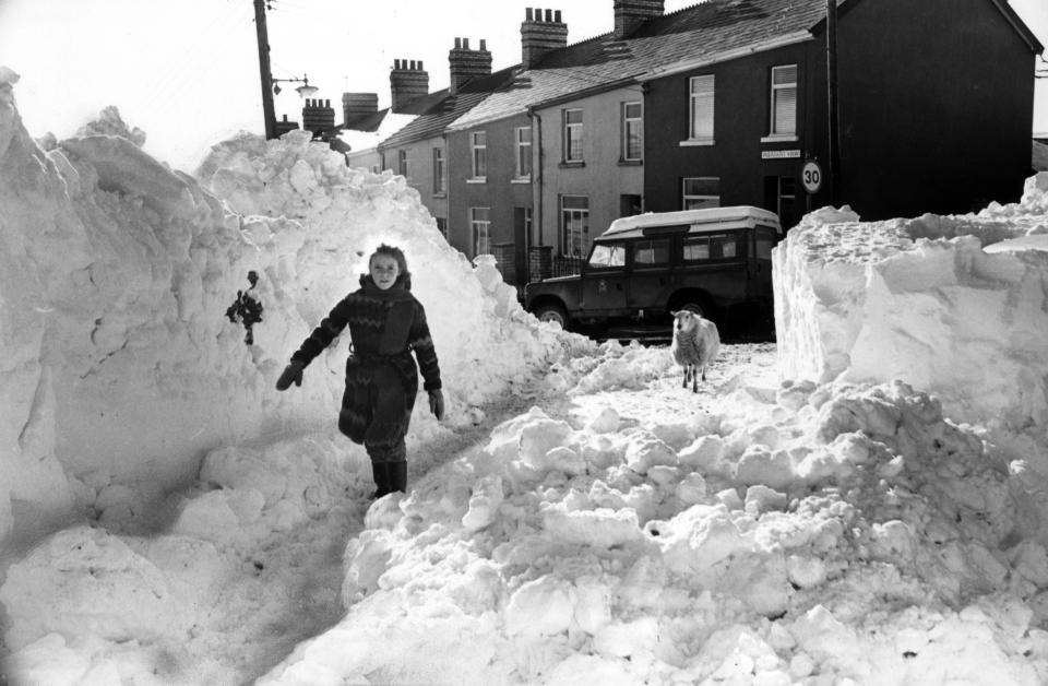 In Bedlinog, Wales, the snow drifts were taller than people. (Getty)