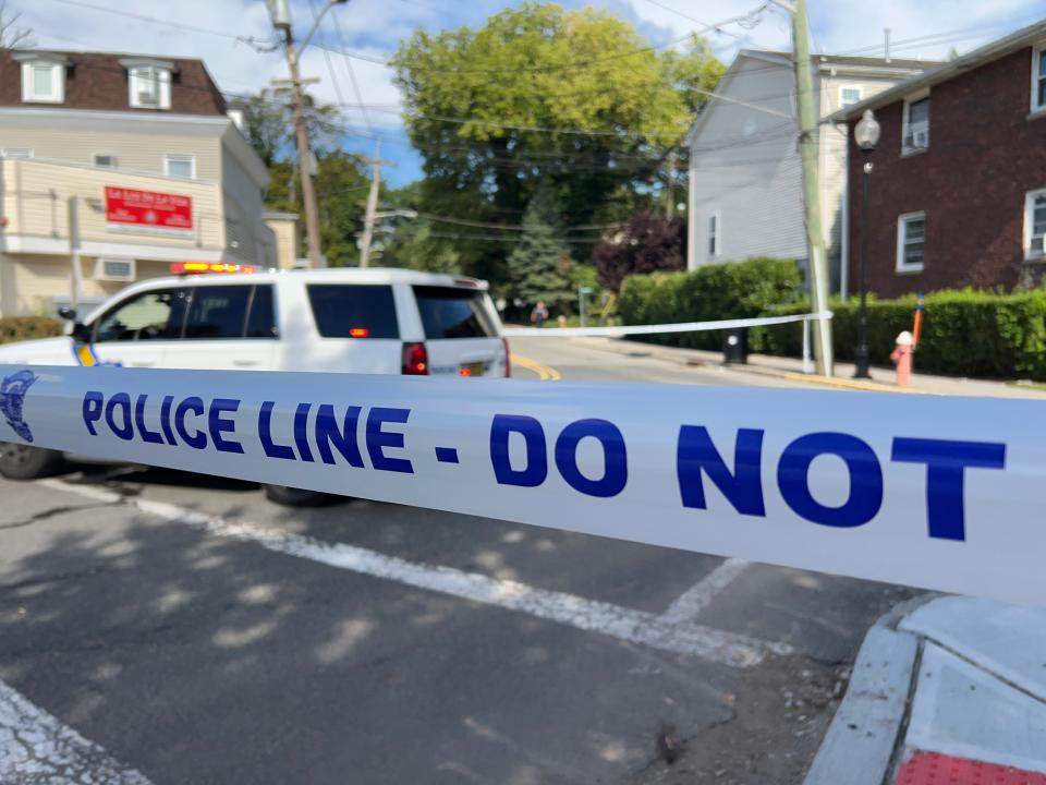 Crime scene on West Englewood Avenue in Englewood, looking west from corner of Lafayette Place, on Sept. 3.