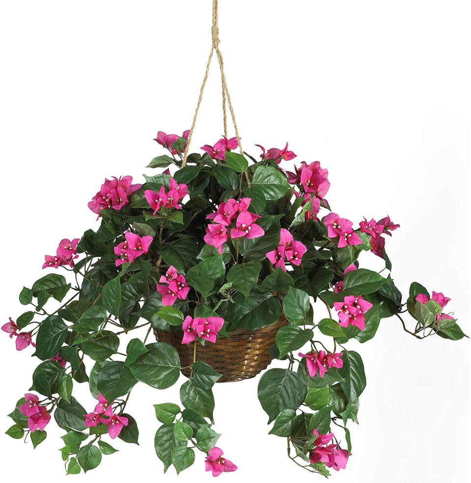 Nearly Natural Bougainvillea Hanging Basket