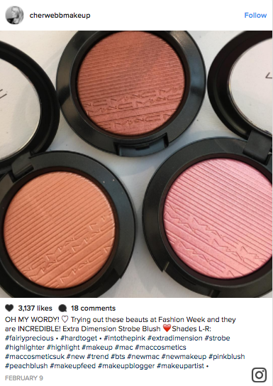 The M.A.C. Extra Dimension Skinfinish and Blush seen backstage during fashion month will be available permanently.