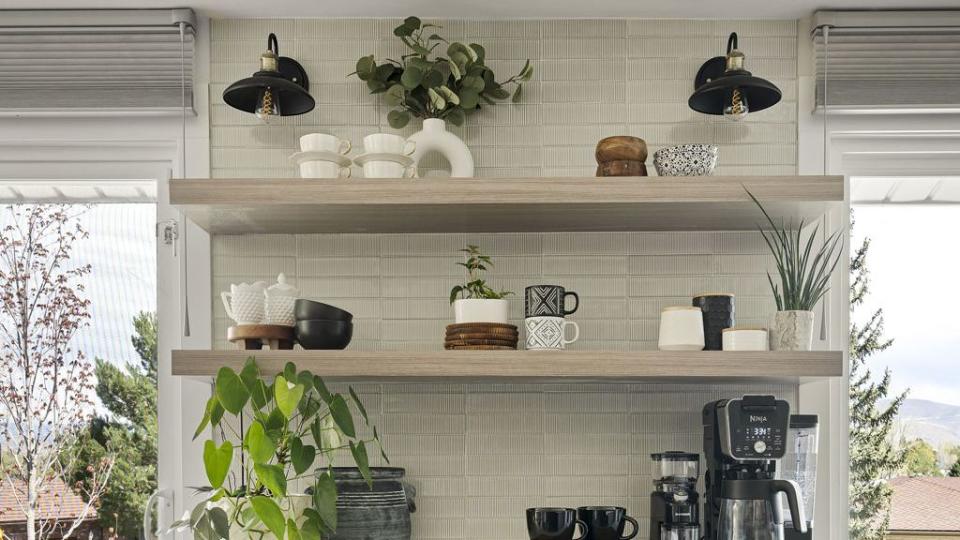 coffee bar idea, bright and plant filled