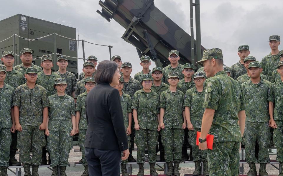 Taiwanese President Tsai Ing-wen visits a missile base in northern Taiwan, - TAIWAN PRESIDENTIAL OFFICE HANDOUT/EPA-EFE/Shutterstock