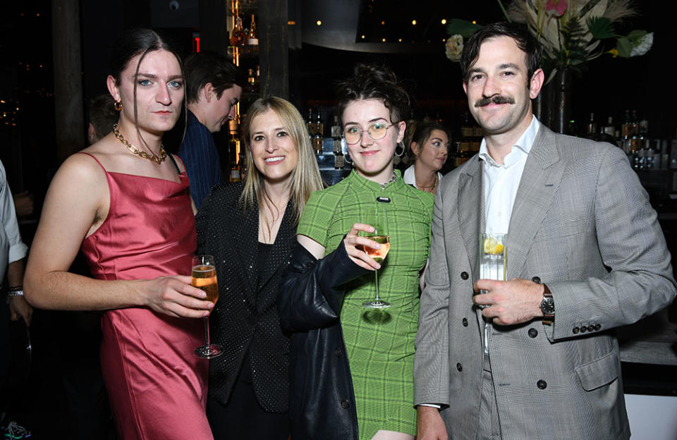 Six co-creator (and a Tony winner on Sunday night) Toby Marlow, CAA’s Ally Shuster, Six co-creator (and a Tony winner on Sunday night) Lucy Moss and John MacGregor. - Credit: Jenny Anderson/Getty Images