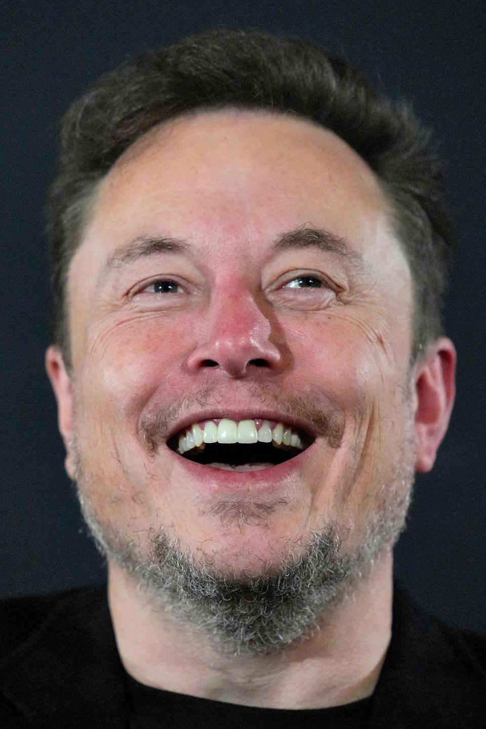 Elon Musk smiling.