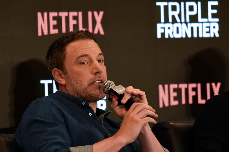 Cast member of “Triple Frontier” Ben Affleck at a press conference with Asian media on 9 March 2019 at Marina Bay Sands. (Photo: Iman Hashim for Yahoo Lifestyle Singapore)