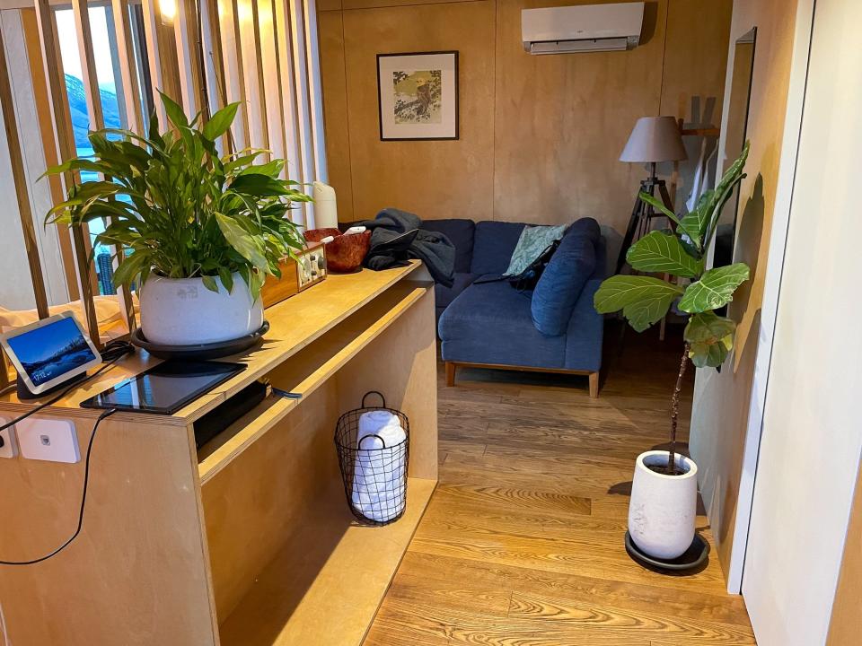 The interior of the tiny house.