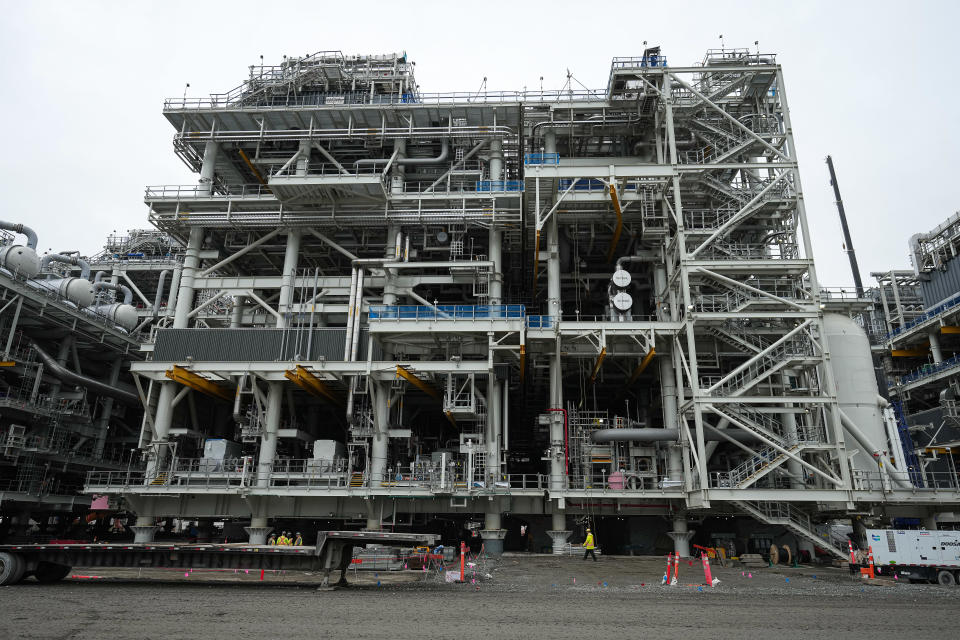 An LNG processing unit called a train that is used to convert natural gas into liquefied natural gas is seen at the LNG Canada export terminal under construction in Kitimat, B.C., on Wednesday, September 28, 2022. THE CANADIAN PRESS/Darryl Dyck