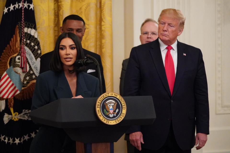 Kardashian at the White House discussing criminal justice reform (Getty Images)