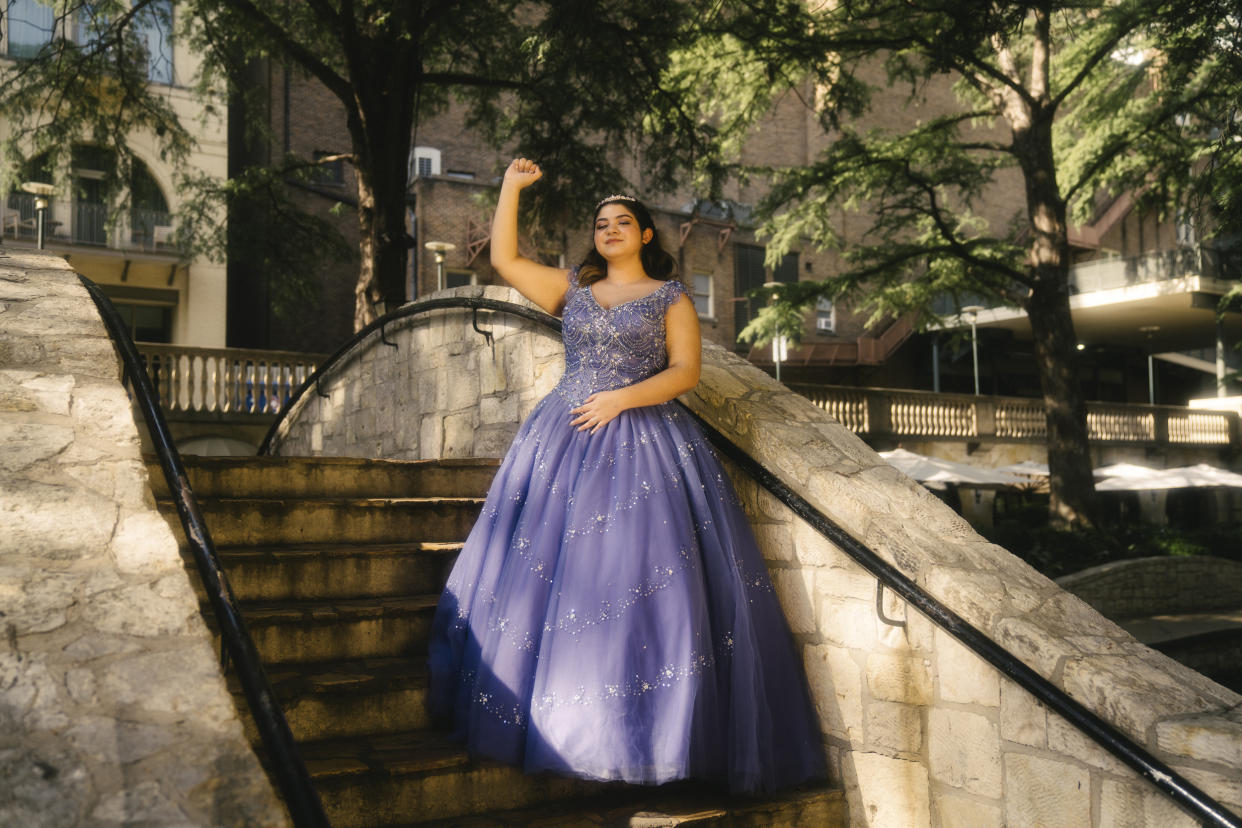 Quince to the Polls spokesgirl Victoria Silva on the San Antonio Riverwalk. (Samanta Helou Hernandez for Harness)