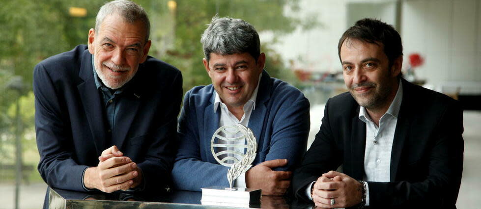 La vraie Carmen Mola, prix Planeta pour « La Bestia » en 2021, c'est eux : Jorge Díaz, Agustín Martínez et Antonio Mercero. Leur troisième roman est traduit, comme les précédents, chez Actes Sud.   - Credit:Arduino Vannucchi