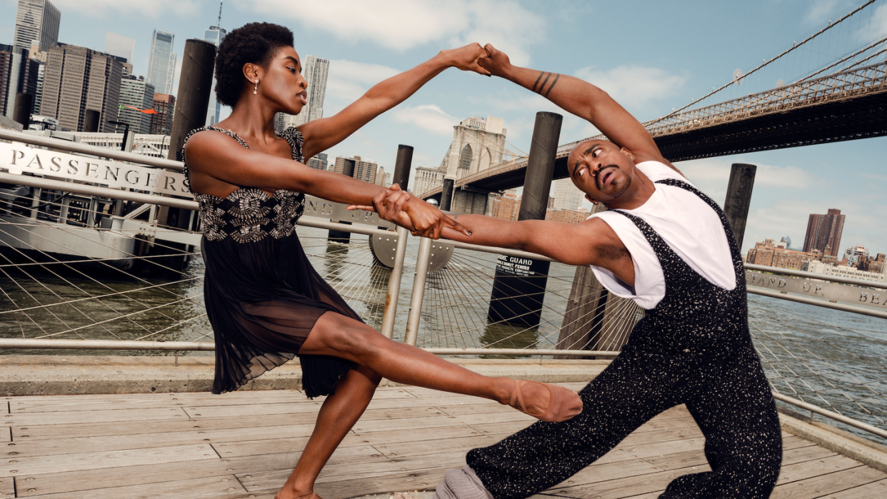 two dancers from the baand together dance festival at lincoln center dancing together