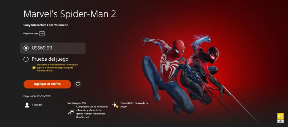 Juega 2 horas gratuitas de Marvel's Spider-Man 2 gracias a PS Plus