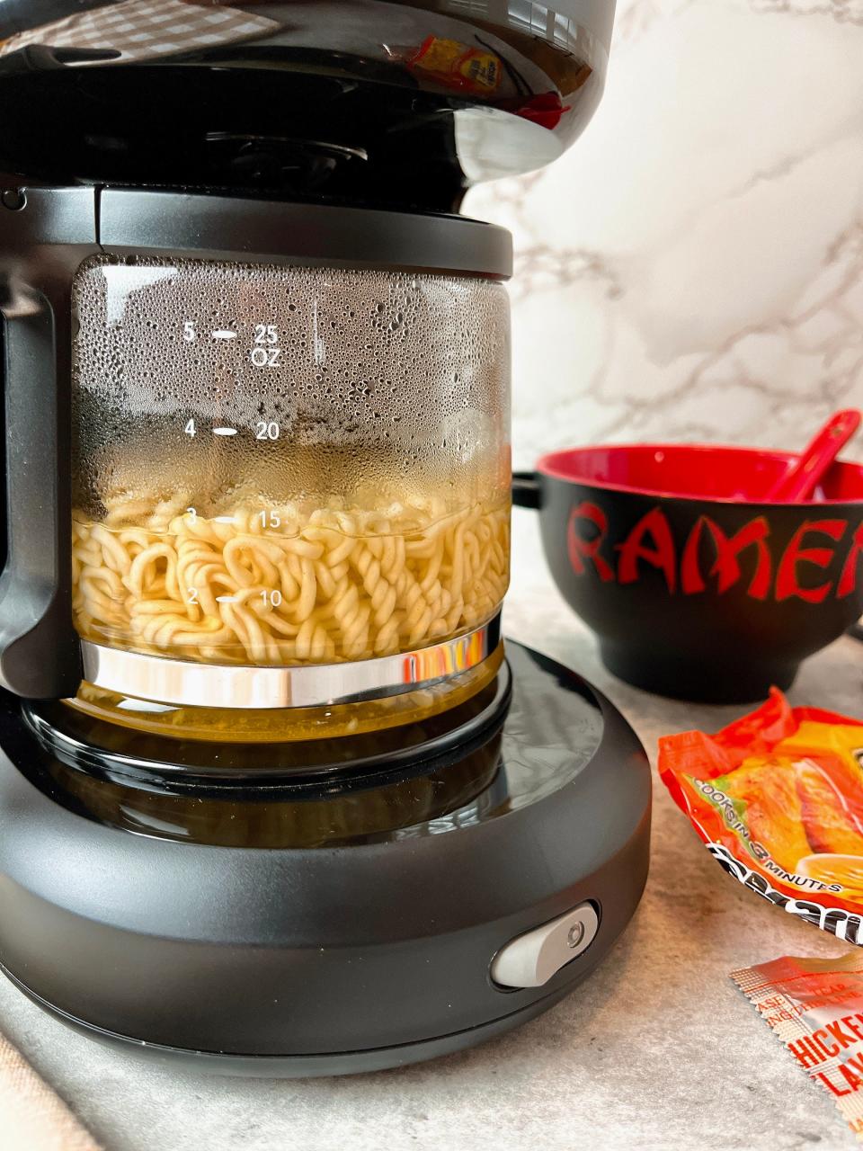 Brew up some ramen in your trusty coffee mate.